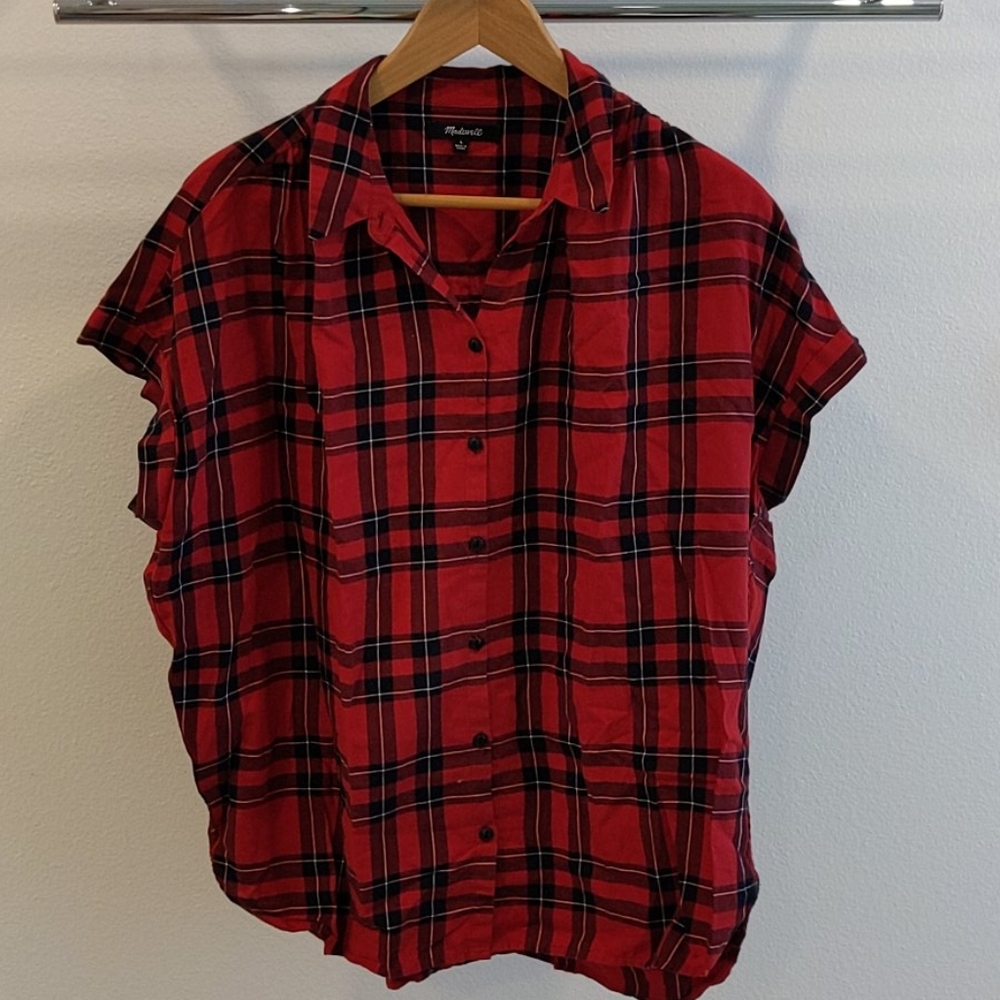 Madewell red plaid shirt